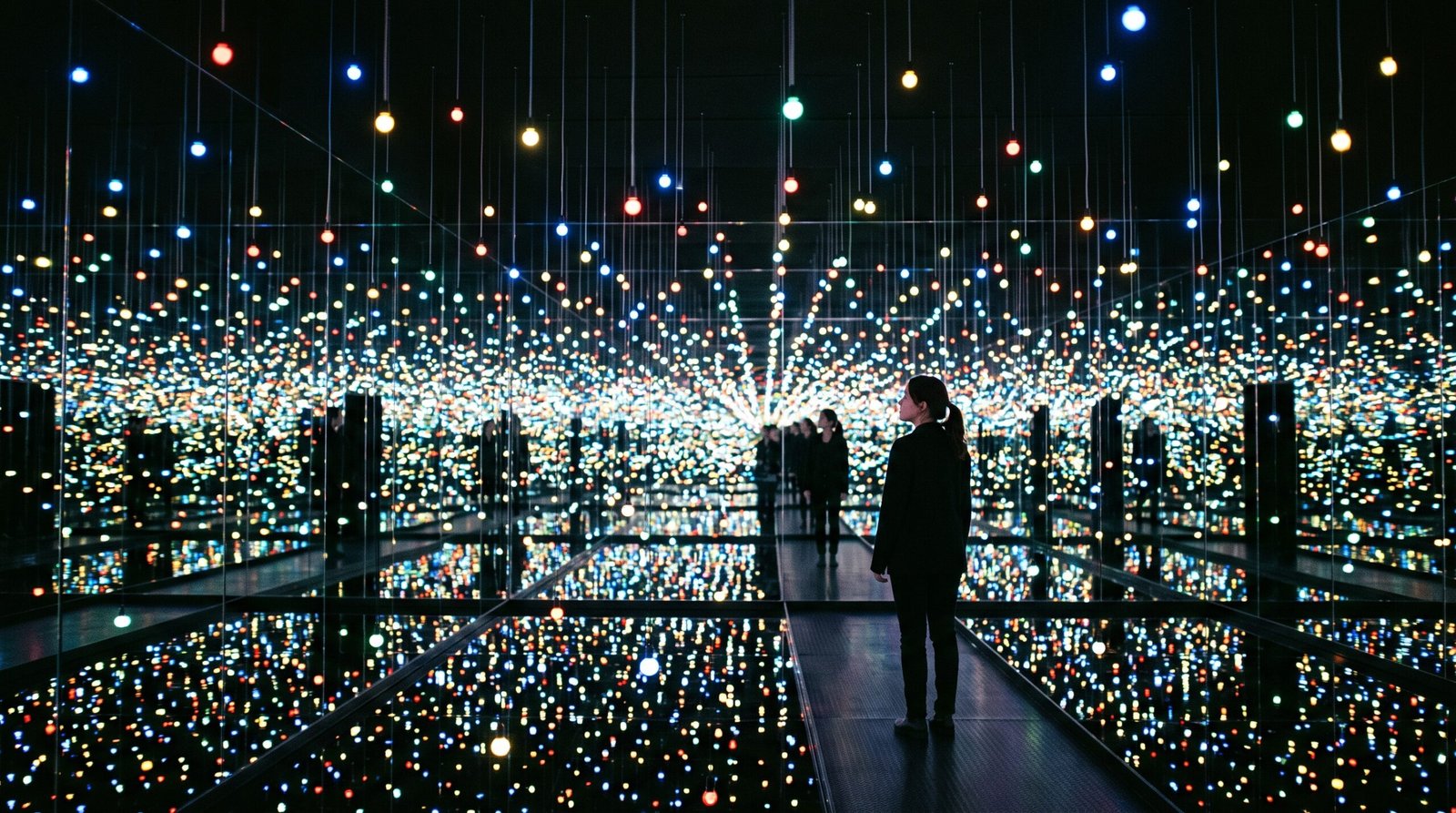Yayoi Kusama Infinity Mirror Room installation with endless light reflections